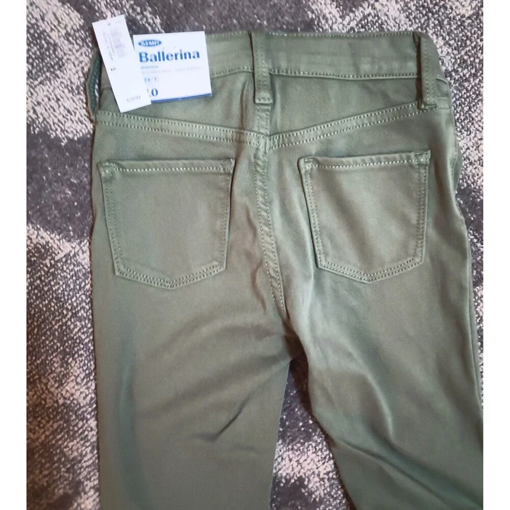 OLD NAVY Ballerina Girls Green JEGGING PANTS Size 10 Adjustable Waist (P0045B6)